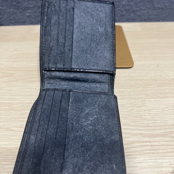 Coach Signature Pebbled Mens Bifold Wallet Brown - Picture 9 of 11